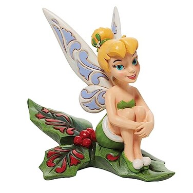 Enesco Jim Shore Disney Traditions Peter Pan Tinker Bell Sitting on Holly Figurine 5 Inch Multicolor