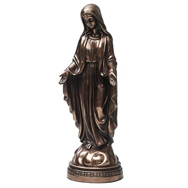 Magicsculp 12 Inch Blessed Virgin Mary Decorative FigurineCatholic Religious Gifts 12 Inch Resin Statue Figurine Cold Cast Bronze