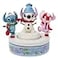 Enesco Jim Shore Disney Traditions Stitch Angel Building A Snowman Rotatable Figurine 6