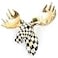 MACKENZIE-CHILDS MACKENZIECHILDS Courtly Check Small Animal Wall Decor Checkered Wall Art Moose