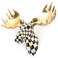 MACKENZIE-CHILDS MACKENZIECHILDS Courtly Check Small Animal Wall Decor Checkered Wall Art Moose