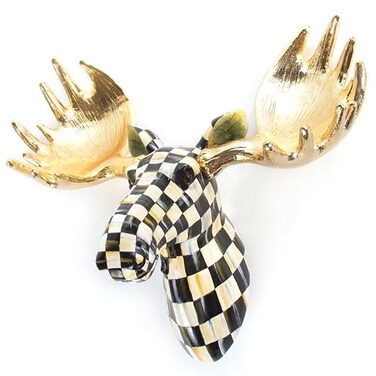 MACKENZIE-CHILDS MACKENZIECHILDS Courtly Check Small Animal Wall Decor Checkered Wall Art Moose