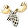 MACKENZIE-CHILDS MACKENZIECHILDS Courtly Check Small Animal Wall Decor Checkered Wall Art Moose