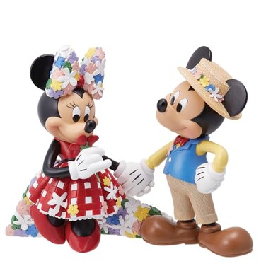 Enesco Disney Showcase Botanical Mickey and Minnie Mouse Holding Hands Figurine 669 Inch Multicolor
