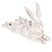 Creative Co-Op Creative CoOp Decorative Resting Rabbit with Birds Figurine Distressed White
