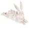 Creative Co-Op Creative CoOp Decorative Resting Rabbit with Birds Figurine Distressed White
