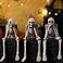 HOLIHIFI Halloween Skeleton Decor Indoor Hear See Speak No Evil Skeletons for Mantel Shelf Set of 3 Resin Funny Skeleton Decorations