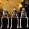 HOLIHIFI Halloween Skeleton Decor Indoor Hear See Speak No Evil Skeletons for Mantel Shelf Set of 3 Resin Funny Skeleton Decorations