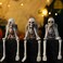 HOLIHIFI Halloween Skeleton Decor Indoor Hear See Speak No Evil Skeletons for Mantel Shelf Set of 3 Resin Funny Skeleton Decorations