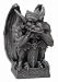 PTC Gargoyle with Shield Statue Cold Cast Resin Figurine Light GreyBeige