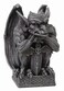 PTC Gargoyle with Shield Statue Cold Cast Resin Figurine Light GreyBeige