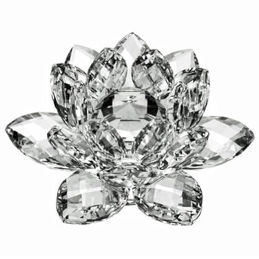 Amlong Crystal Crystal Lotus Flower with Gift Box 5 Inch Clear