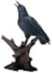SUMMIT COLLECTION YTC 825 Inch Raven Bird Figurine Standing on Branch Black and Brown