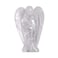 Justinstones Carved White Clear Quartz Gemstone Peace Angel Pocket Guardian Angel Healing Statue 2 inch