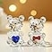 H&D HYALINE HD HYALINE DORA 2pcs Crystal Baby Bear Figurine Collection Animal Paperweight Table Centerpiece