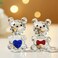 H&D HYALINE HD HYALINE DORA 2pcs Crystal Baby Bear Figurine Collection Animal Paperweight Table Centerpiece
