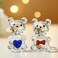H&D HYALINE HD HYALINE DORA 2pcs Crystal Baby Bear Figurine Collection Animal Paperweight Table Centerpiece