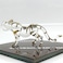 Sansukjai Tiger Miniature Figurines Hand Blown Glass Art Animals Collectible Gift Home Dcor Clear Gold