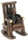 The Bridge Collection Black Bear Cub in Rocking Chair Figurine