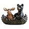 The Bridge Collection Canoeing Moose Black Bear Figurine