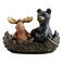 The Bridge Collection Canoeing Moose Black Bear Figurine