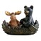 The Bridge Collection Canoeing Moose Black Bear Figurine