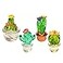 JARPSIRY 4PCS Handmade Mini Resin Cactus Cute Miniature Cacti Figurines Home Office Desk Tabletop Simulation Plants Decorations Car Interior Dashboard Ornaments
