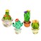 JARPSIRY 4PCS Handmade Mini Resin Cactus Cute Miniature Cacti Figurines Home Office Desk Tabletop Simulation Plants Decorations Car Interior Dashboard Ornaments