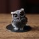OwMell Owl Statue Tumbled Stone Gemstone Owl Figurine Home Decor Shelf Decor 25 Garnet
