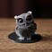 OwMell Owl Statue Tumbled Stone Gemstone Owl Figurine Home Decor Shelf Decor 25 Garnet