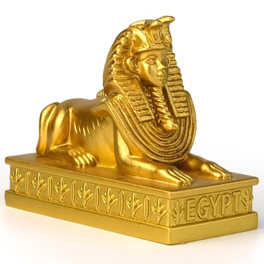 TRANSGOOD Egyptian Sphinx Collectible Figurine 24 H Egypt Souvenirs Mini Resin Figurine for Home Desktop Decoration