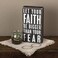 Primitives by Kathy 19440 Classic Black and White Box Sign 5 x 9Inches Let Your Fath Be Bigger