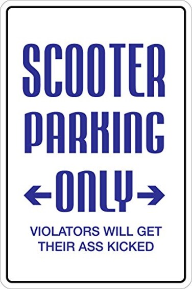 StickerPirate Scooter Parking Parking Only 8 x 12 Metal Novelty Sign Aluminum NS 143