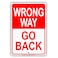 ZMKDLL Wrong Way Go Back Street Road Safety Warning Tin Metal Sign