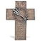Lighthouse Christian Products Crown of Thorns Rough Woodgrain 7 Inch Cast Stone Cross Figurine
