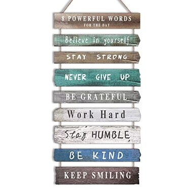 Joyhawk Inspirational Wall Art Decor for Office Wooden Rustic Hanging Motivational Wall Art Decoration Sign Inspiring Positive Quotes Wall Art for Home Living Room Bedroom Bathroom Classroom Gym 12x24
