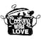 SwallowLiving 14 x 11 inch Black Metal Kitchen Pot Wall Decor Cooking with Love Kitchen decorations wall Lovely Gift Kitchen Sign for Wall