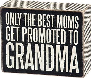 Primitives by Kathy Chevron Trimmed Box Sign 5 x 4Black