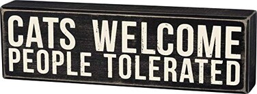 Primitives by Kathy 35175 Classic Box Sign Cats Welcome