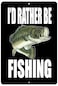 Rogue River Tactical Funny Boat Metal Tin Sign Wall Decor Man Cave Bar Id Rather Be Fishing