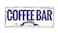 Stupell Industries The Stupell Home Dcor Collection Blue and White Rustic Coffee Bar 24 Hours Sign with Ribbon Wall Plaque Art 7 x 05 x 17