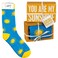 Primitives by Kathy Decorative Box Sign Pair of Socks Gift Set You are My Sunshine