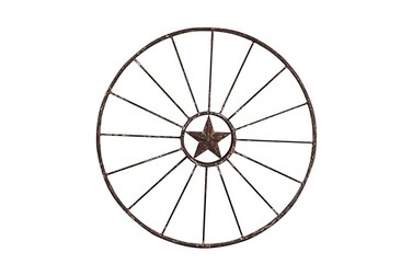 Creative Co-Op Creative CoOp Wagon Wheel with Star Wall Dcor