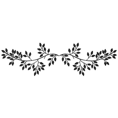 Hotop 2 Pieces Metal Tree Leaf Wall Decor Vine Olive Branch Leaf Wall Art Wrought Iron Scroll Sculptures Above the Bed Living Room Outdoor Decoration Classic StyleBlack