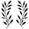 Zhengmy 2 Pieces Metal Tree Leaf Wall Decor Vine Olive Branch Leaf Wall Art Living Room Hallway Wall Decor Outdoor Decoration Black