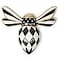 MACKENZIE-CHILDS MACKENZIECHILDS Bee Hanging Bee Decoration BlackandWhite Courtly Check