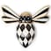 MACKENZIE-CHILDS MACKENZIECHILDS Bee Hanging Bee Decoration BlackandWhite Courtly Check