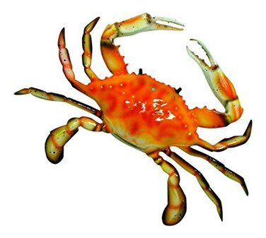 LX Hand Painted Red Crab Beach Tiki Bar Wall Mount Decor 6