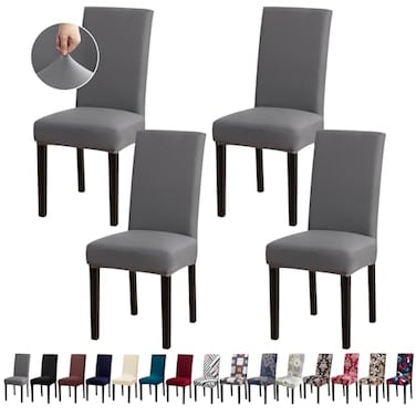 Fafua Dining Room Chair Covers Stretch Kitchen Chair Covers Set of 4 Removable Washable Slipcovers for Home Hotel Banquet