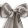 Lann's Linens Lanns Linens 10 Elegant Satin WeddingParty Chair Cover SashesBows Ribbon Tie Back Sash Silver